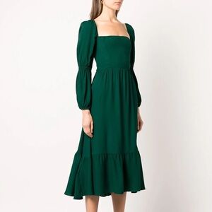 BNWT Reformation Mica Dress in Emerald Green | Size 6